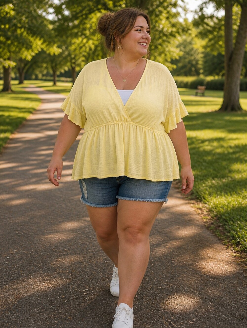 Yellow wrap like top